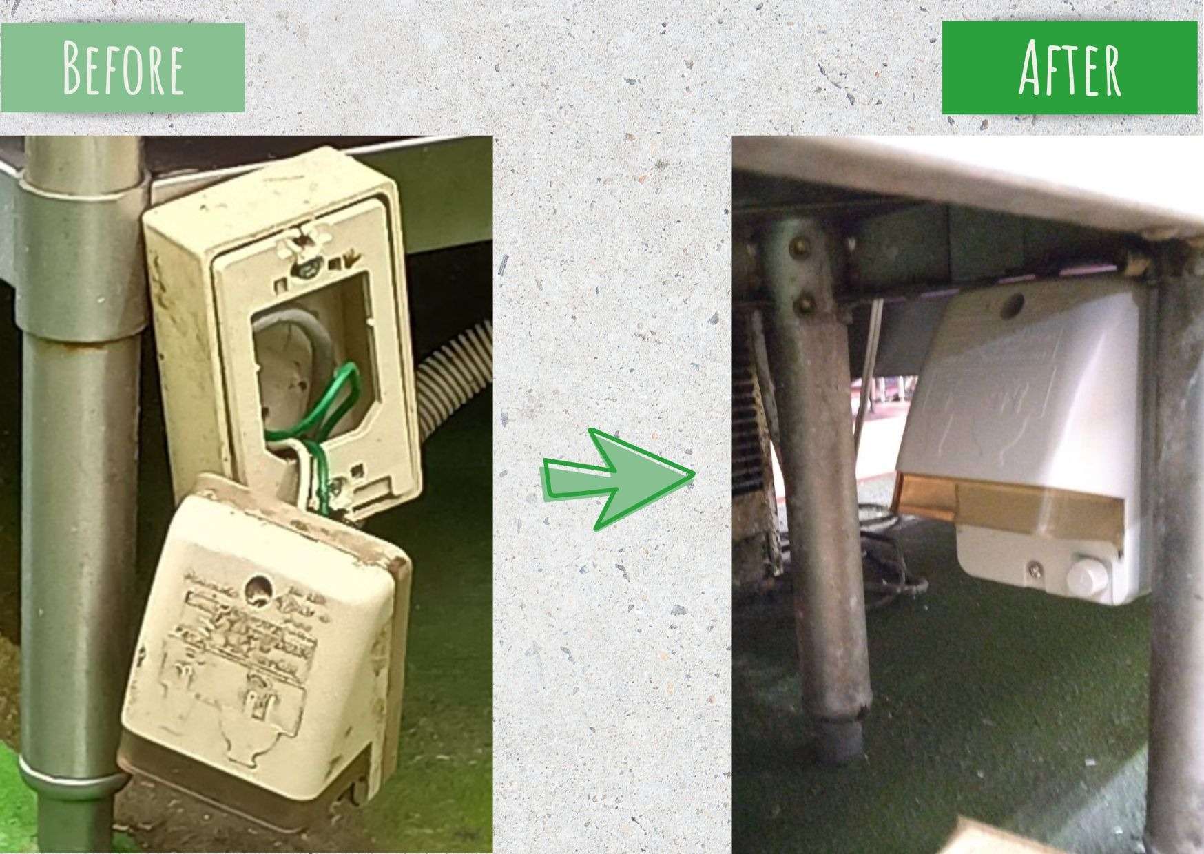 静岡市店舗 防水コンセント交換移設